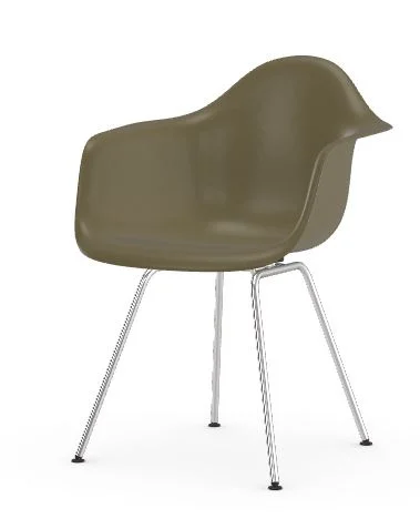 Vitra Eames Fiberglass Chair DAX - Raw Umber - glanzend chroom