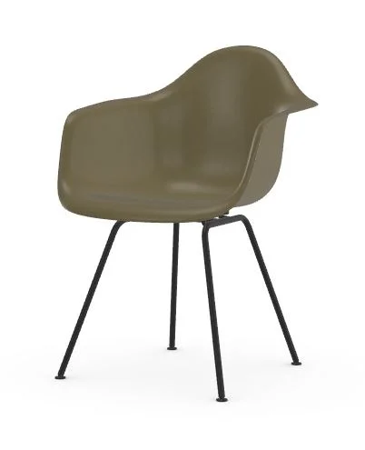 Vitra Eames Fiberglass Chair DAX - Raw Umber - zwart