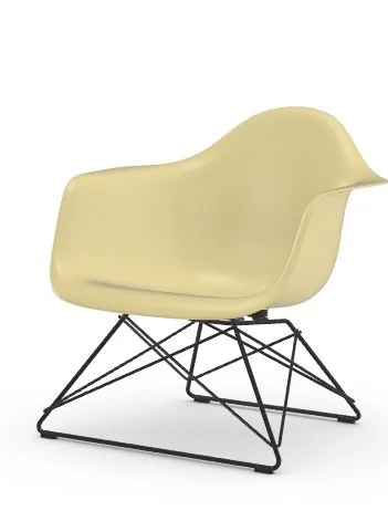 Vitra Eames Fiberglass Chair LAR - Parchment - basic dark gepoedercoat