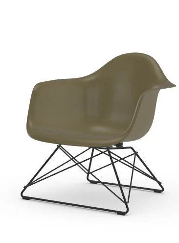 Vitra Eames Fiberglass Chair LAR - Raw Umber - basic dark gepoedercoat