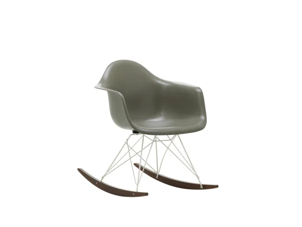 Vitra Eames Fiberglass Chair RAR - Esdoorn donker - wit - Raw Umber