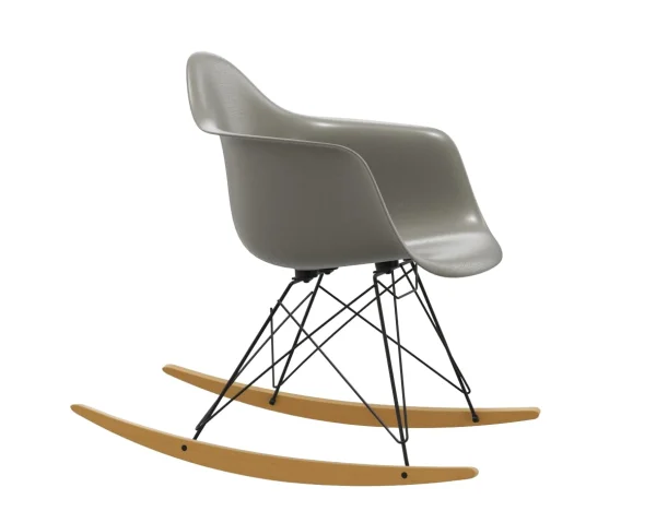 Vitra Eames Fiberglass Chair RAR - Esdoorn geelachtig - basic dark gepoedercoat - Raw Umber