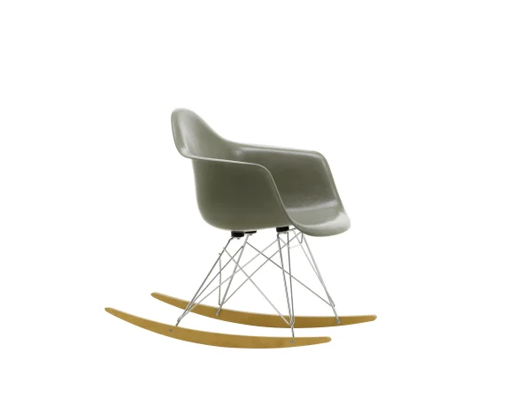 Vitra Eames Fiberglass Chair RAR - Esdoorn geelachtig - glanzend chroom - Raw Umber