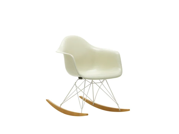Vitra Eames Fiberglass Chair RAR - Esdoorn geelachtig - wit - Parchment
