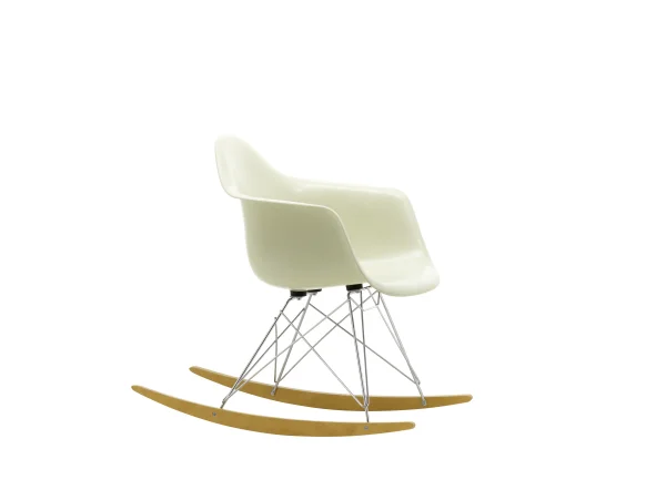 Vitra Eames Fiberglass Chair RAR - Parchment - glanzend chroom - Esdoorn geelachtig