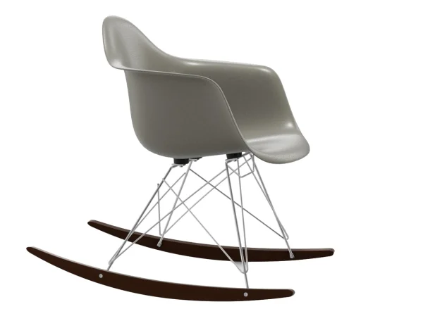 Vitra Eames Fiberglass Chair RAR - Raw Umber - glanzend chroom - Esdoorn donker