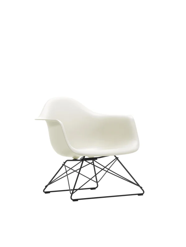 Vitra Eames Plastic Armchair LAR - kiezelsteen RE - basic dark gepoedercoat