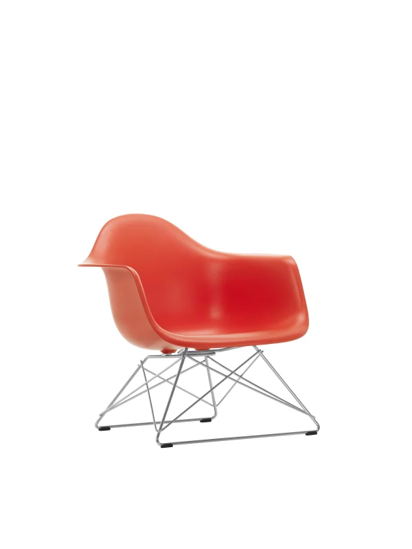 Vitra Eames Plastic Armchair LAR - poppy red RE - glanzend chroom