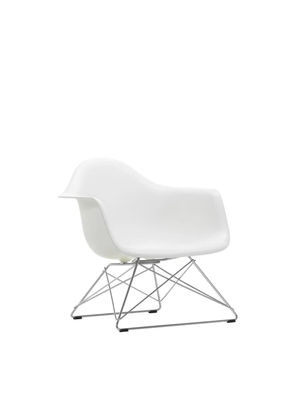 Vitra Eames Plastic Armchair LAR - wit - glanzend chroom