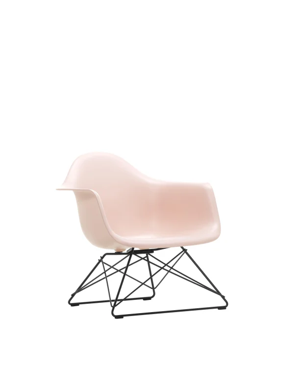 Vitra Eames Plastic Armchair LAR - zachtroze RE - basic dark gepoedercoat