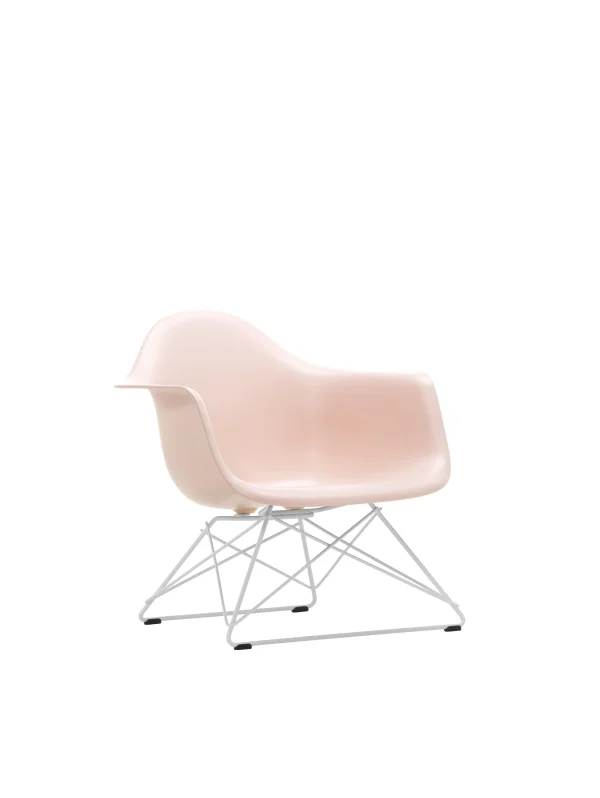 Vitra Eames Plastic Armchair LAR - zachtroze RE - glanzend chroom