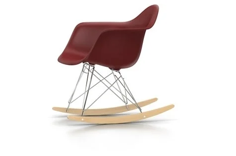 Vitra Eames Plastic Armchair RAR met zitkussen - granite grey RE - verchroomd - Hopsak - zwart - Esdoorn donker