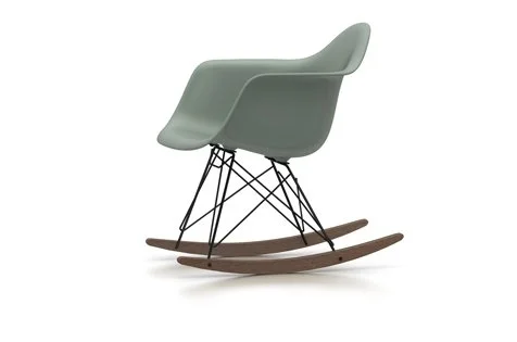 Vitra Eames Plastic Armchair RAR met zitkussen - verchroomd - Hopsak - donkerblauw/ivoor - Esdoorn donker - granite grey RE