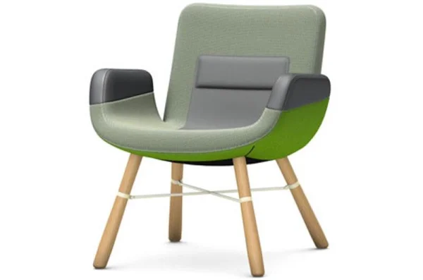 Vitra East River Chair fauteuil - eiken natuur - groen