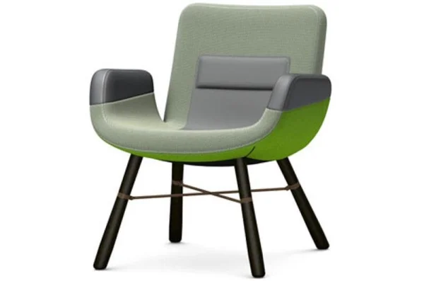 Vitra East River Chair fauteuil - essenhout zwart - groen