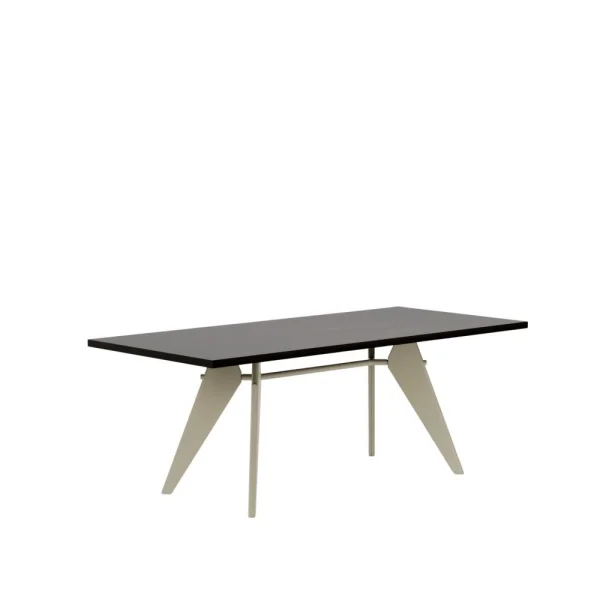 Vitra EM Table - Prouvé Blanc Colombe (écru) - Eiken donker gebeitst massief - 200 cm