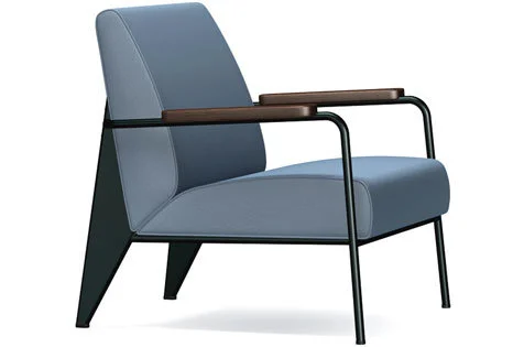 Vitra Fauteuil de Salon - Eiken donker - diepzwart - blauwgrijs