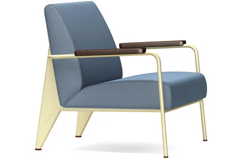 Vitra Fauteuil de Salon - Eiken donker - ecru - blauwgrijs