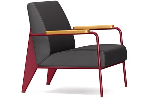 Vitra Fauteuil de Salon - Natuurlijk eiken - japanese red - zwart