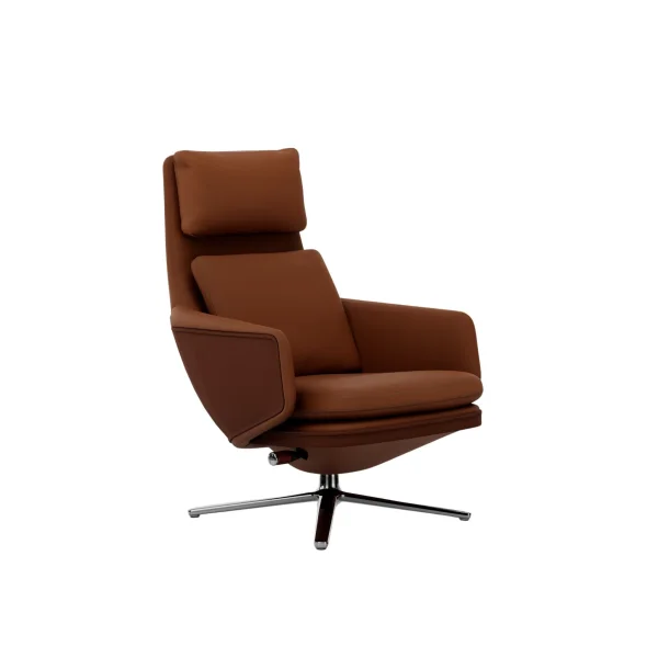 Vitra Grand Relax - cognac - gepolijst aluminium