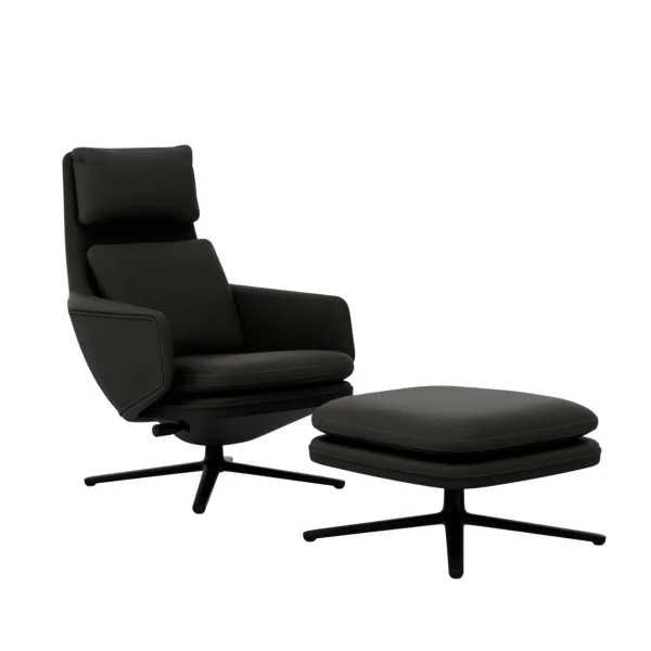 Vitra Grand Relax met Ottoman - umbragrijs - basic dark gepoedercoat