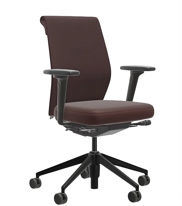 Vitra ID Cloud - donkerrood/zwart - donkerrood/nero - 2D armleuningen - Wielen voor harde vloer