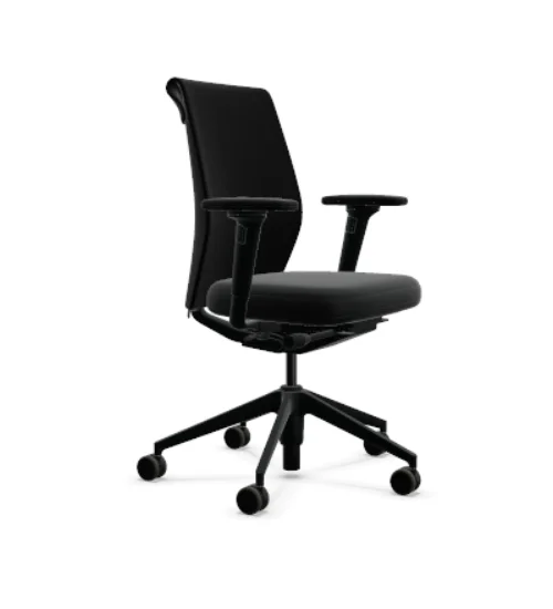 Vitra ID Cloud - zwart - nero - 2D armleuningen - Wielen voor harde vloer