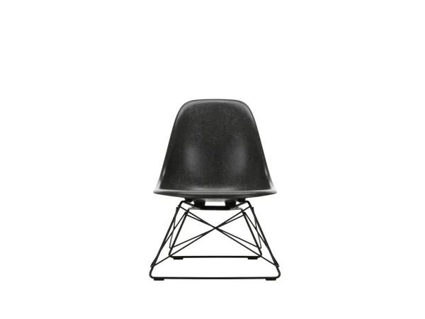 Vitra LSR Eames Fiberglass Side Chair - Elephant Hide Grey - zwart