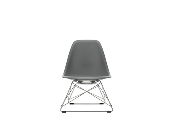 Vitra LSR Eames Plastic Side Chair - granite grey - glanzend chroom