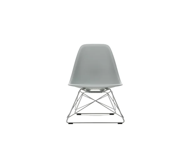 Vitra LSR Eames Plastic Side Chair - lichtgrijs - glanzend chroom