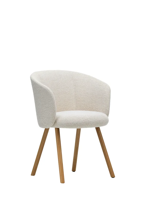 Vitra Mikado fauteuil eiken frame - ubia ivoor/parelmoer