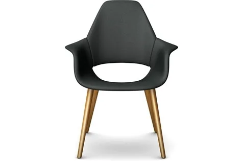 Vitra Organic Chair Fauteuil - eiken natuur - Hopsak - donkergrijs