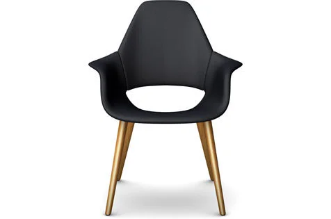 Vitra Organic Chair Fauteuil - eiken natuur - Hopsak - zwart