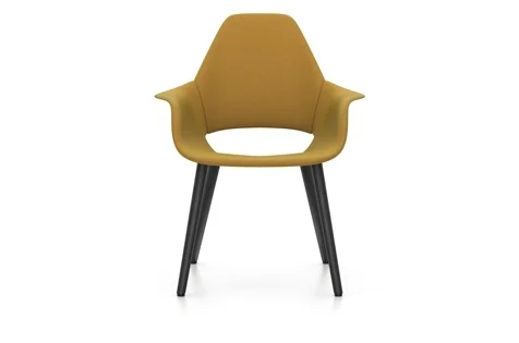 Vitra Organic Chair Fauteuil - essenhout zwart - Cosy 2 - koolzaadgeel