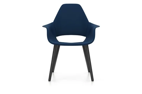 Vitra Organic Chair Fauteuil - essenhout zwart - Cosy2 donkerblauw