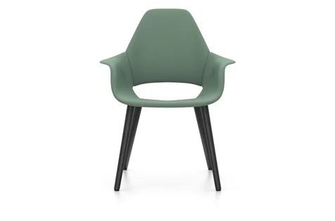 Vitra Organic Chair Fauteuil - essenhout zwart - Cosy2 rietgroen