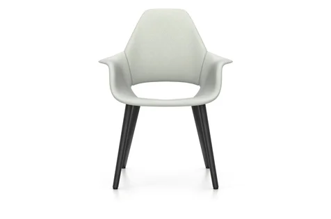 Vitra Organic Chair Fauteuil - essenhout zwart - Cosy2 zachtblauw