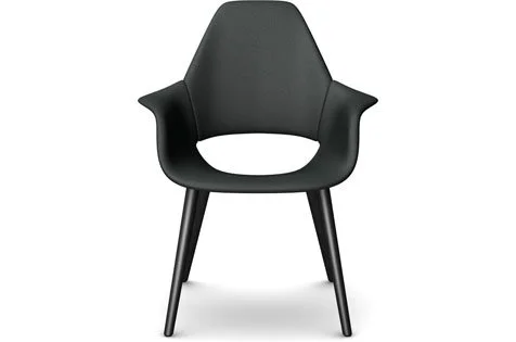 Vitra Organic Chair Fauteuil - essenhout zwart - Hopsak - donkergrijs