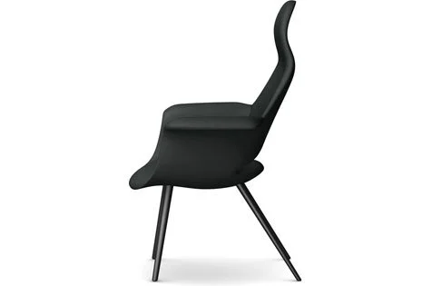 Vitra Organic Highback fauteuil - essenhout zwart - Hopsak - donkergrijs