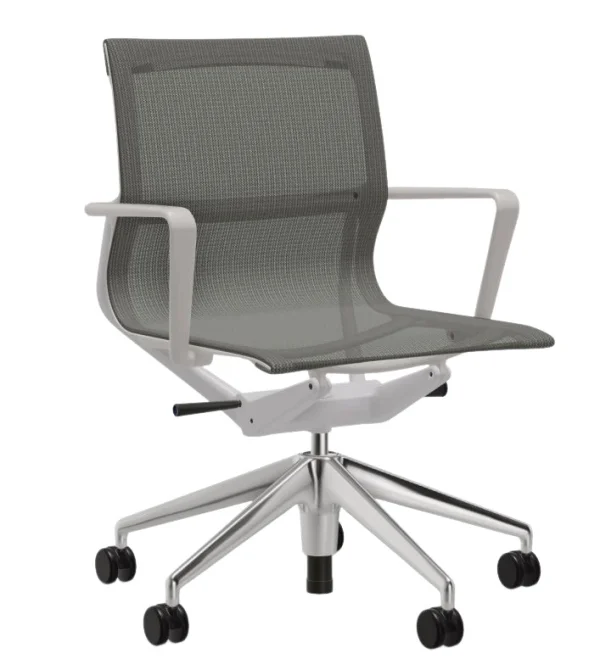 Vitra Physix bureaustoel - gepolijst - 03 riet - soft grey - Wieltjes voor harde bodems