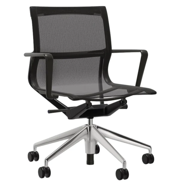 Vitra Physix bureaustoel - gepolijst - 06 black pearl - deep black - Wieltjes voor harde bodems