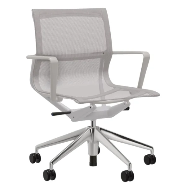 Vitra Physix bureaustoel - gepolijst - 07 zilvergrijs - soft grey - Wieltjes voor harde bodems