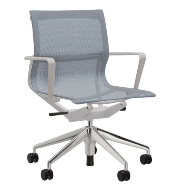 Vitra Physix bureaustoel - gepolijst - 09 ijsgrijs - soft grey - Wieltjes voor harde bodems