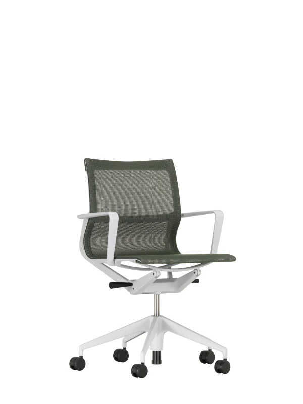 Vitra Physix bureaustoel - soft grey gecoat - 03 riet - soft grey - Wieltjes voor harde bodems