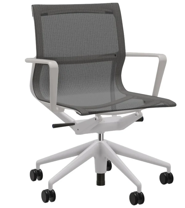 Vitra Physix bureaustoel - soft grey gecoat - 06 black pearl - soft grey - Wieltjes voor harde bodems