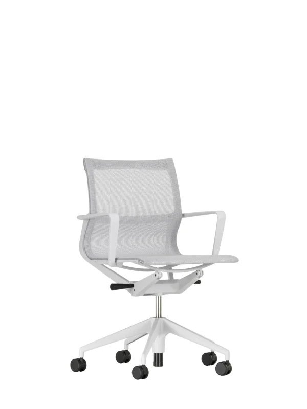 Vitra Physix bureaustoel - soft grey gecoat - 07 zilvergrijs - soft grey - Wieltjes voor harde bodems