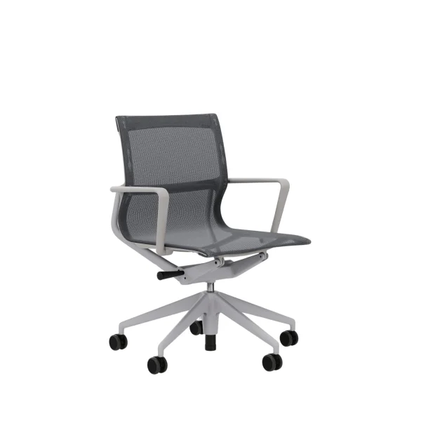 Vitra Physix bureaustoel - soft grey gecoat - 08 kiezelgrijs - soft grey - Wieltjes voor harde bodems