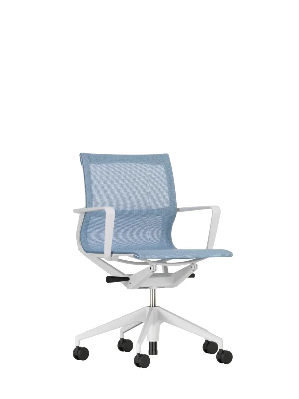 Vitra Physix bureaustoel - soft grey gecoat - 09 ijsgrijs - soft grey - Wieltjes voor harde bodems