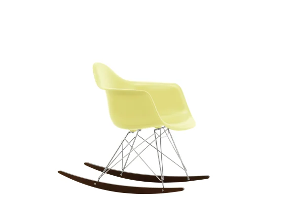 Vitra RAR Eames Plastic Armchair - citron RE - verchroomd - sleden esdoorn donker