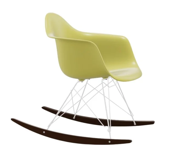 Vitra RAR Eames Plastic Armchair - citron RE - wit - sleden esdoorn donker